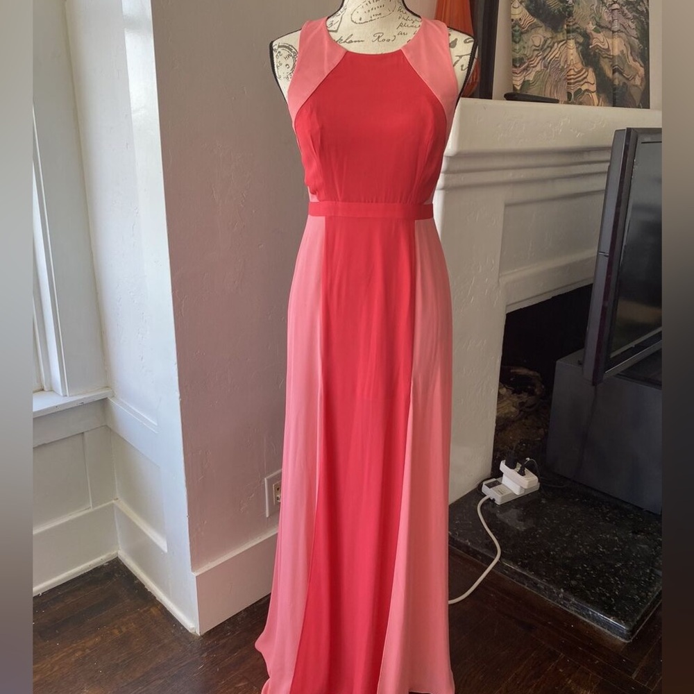 BCBG Maxazria Angela Colorblock Dress Gown Sz 2
